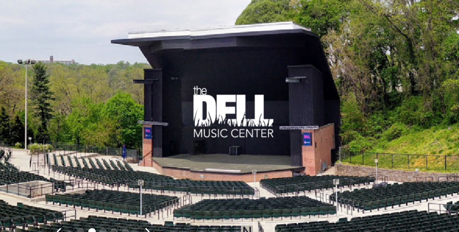 The Dell Music Center outdoor amphitheater in Fairmount Park
